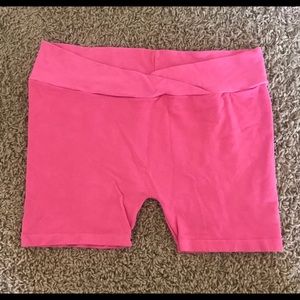 Poof! Pink stretchy shorts